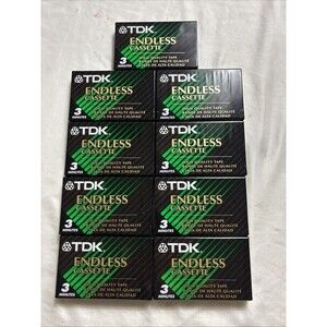 Set Of 9 NEW TDK ENDLESS CASSETTE EC-6M  6 MINUTE BLANK CASSETTE TAPE SEALED